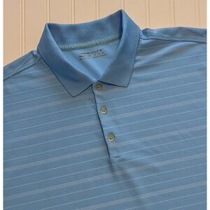 Nike Golf Men's Blue Stripe Polo Shirt Size XXL Dri-FIT Short Sleeve BEAUTIFUL!